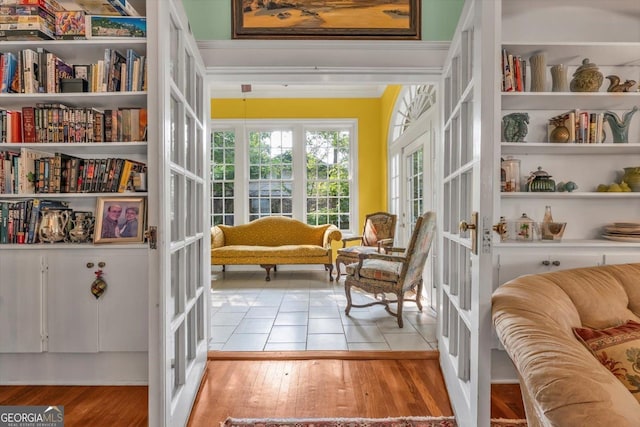 403 E Robert Toombs Ave, Washington, GA 30673 - sitting room with french doors and wood finished floors