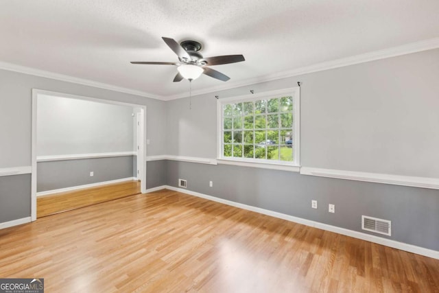 4572 Colonial Rd, Augusta, GA 30907 - spare room with ceiling fan, wood finished floors, and crown molding