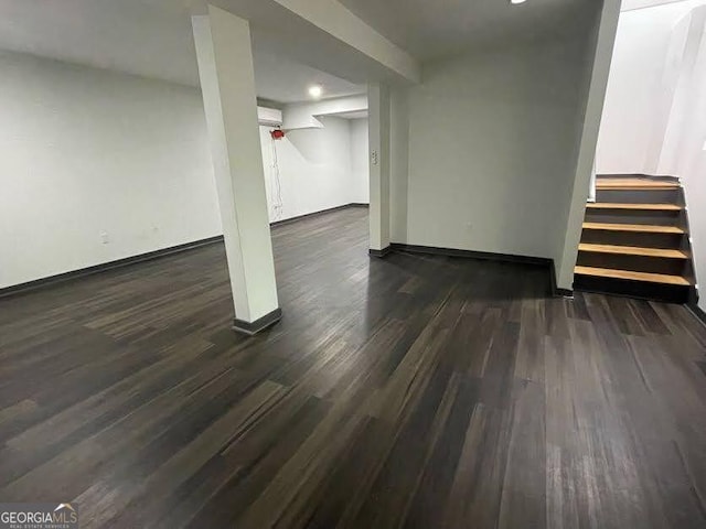 185 Glenrose Cir SW, Atlanta, GA 30354 - basement featuring wood finished floors, stairs, and recessed lighting