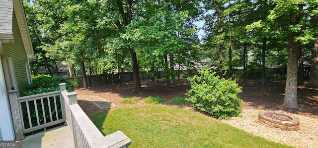 2123 Condor Dr, Lawrenceville, GA 30044 - view of yard with an outdoor fire pit