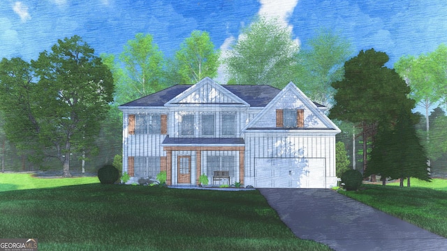635 Bohannon Rd Unit 3, Grantville, GA 30220 - view of front of house with asphalt driveway, a garage, and a front yard