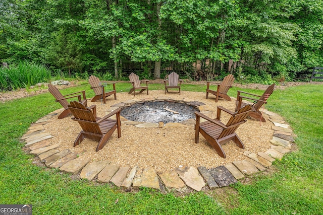 1280 Trinity Church Rd, Canton, GA 30115 - view of patio with a fire pit