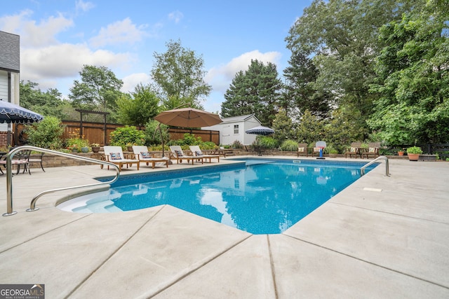 1280 Trinity Church Rd, Canton, GA 30115 - view of swimming pool featuring a patio area and an outdoor structure
