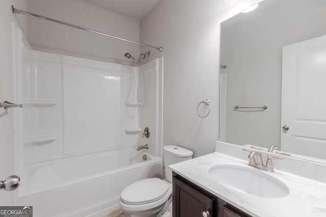 3758 Lake Haven Way, Atlanta, GA 30349 - bathroom featuring vanity, toilet, and shower / washtub combination