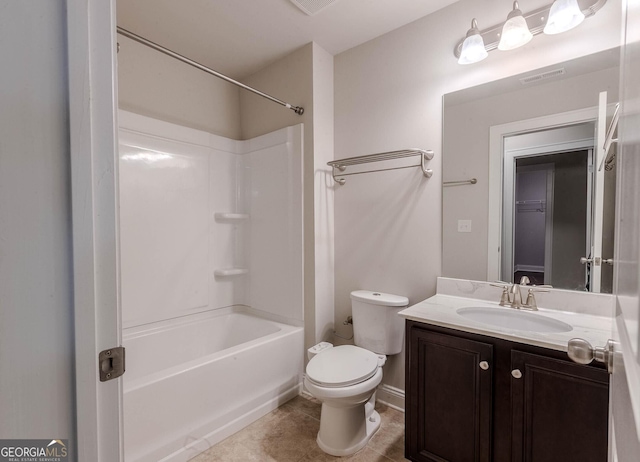 3758 Lake Haven Way, Atlanta, GA 30349 - bathroom featuring tile patterned flooring, vanity, toilet, and  shower combination