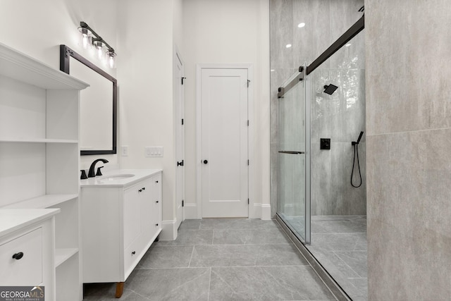 305 Etowah Cove Rd, Dahlonega, GA 30533 - bathroom featuring a stall shower and vanity