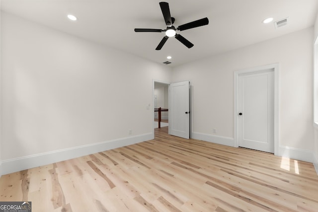 305 Etowah Cove Rd, Dahlonega, GA 30533 - unfurnished bedroom featuring wood finished floors, baseboards, recessed lighting, and ceiling fan