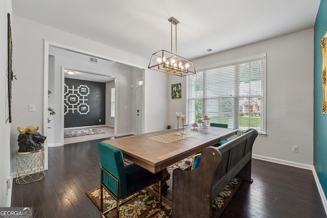 3755 Gardenside Ct, Alpharetta, GA 30004 - dining space featuring wood-type flooring, a chandelier, and baseboards