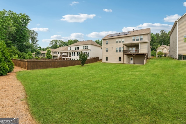 3755 Gardenside Ct, Alpharetta, GA 30004 - back of property featuring a residential view, a wooden deck, and solar panels