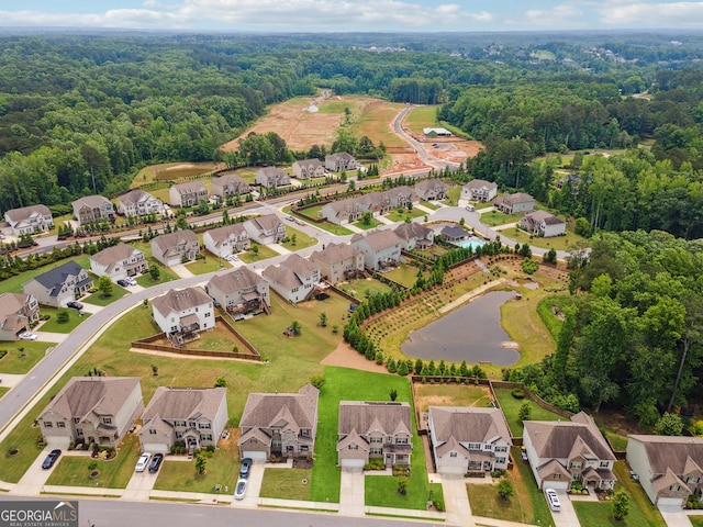 3755 Gardenside Ct, Alpharetta, GA 30004 - aerial view of residential area with a large body of water and a heavily wooded area