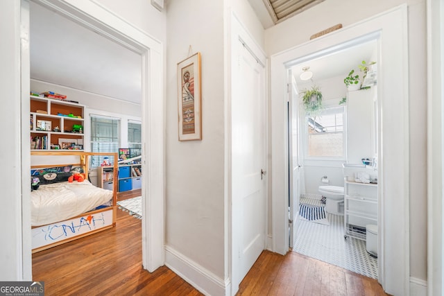 451 S Columbia Dr, Decatur, GA 30030 - corridor with wood-type flooring and baseboards