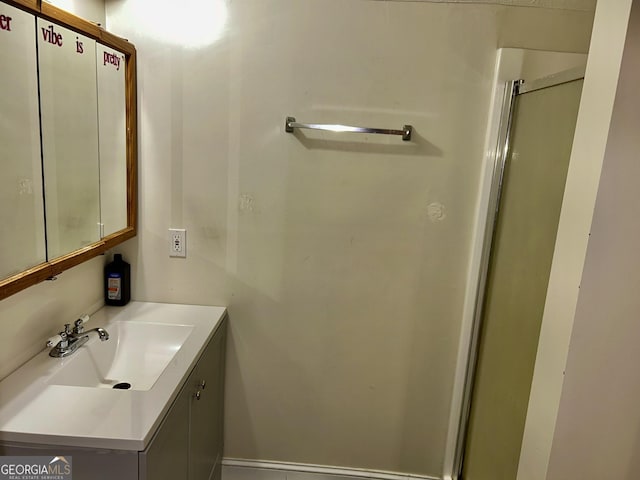3272 Horace Rd, Bowman, GA 30624 - bathroom with vanity and an enclosed shower