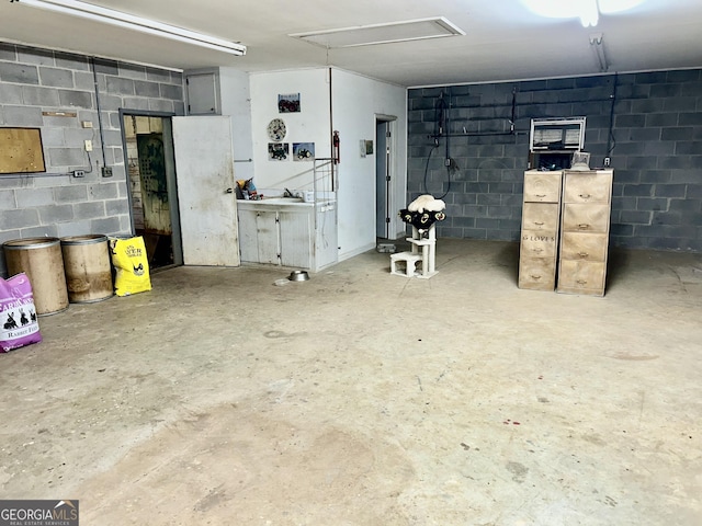 3272 Horace Rd, Bowman, GA 30624 - basement with concrete block wall and a sink
