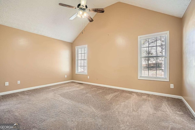 13 Cliff Ct, Villa Rica, GA 30180 - carpeted empty room with ceiling fan, healthy amount of natural light, and high vaulted ceiling