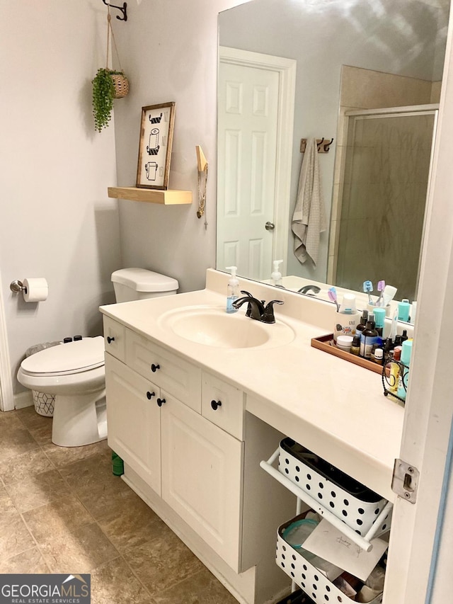 4863 Beacon Ridge Ln, Flowery Branch, GA 30542 - full bath with vanity, a stall shower, and toilet