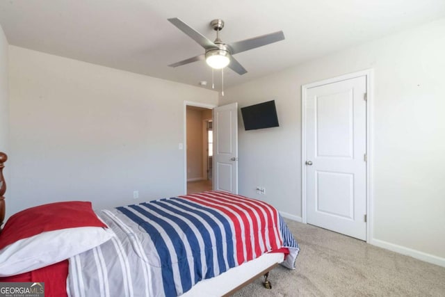 3126 Cove View Ct, Dacula, GA 30019 - carpeted bedroom featuring baseboards and a ceiling fan