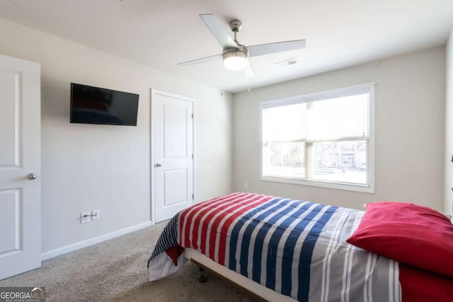 3126 Cove View Ct, Dacula, GA 30019 - bedroom with carpet flooring and ceiling fan