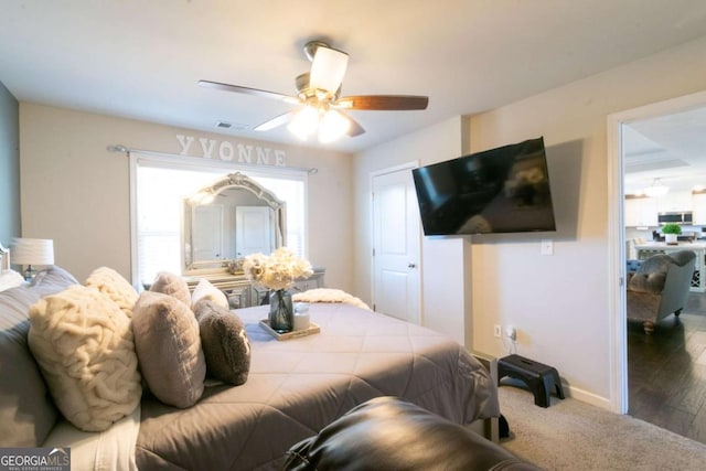 3126 Cove View Ct, Dacula, GA 30019 - bedroom with ceiling fan and carpet