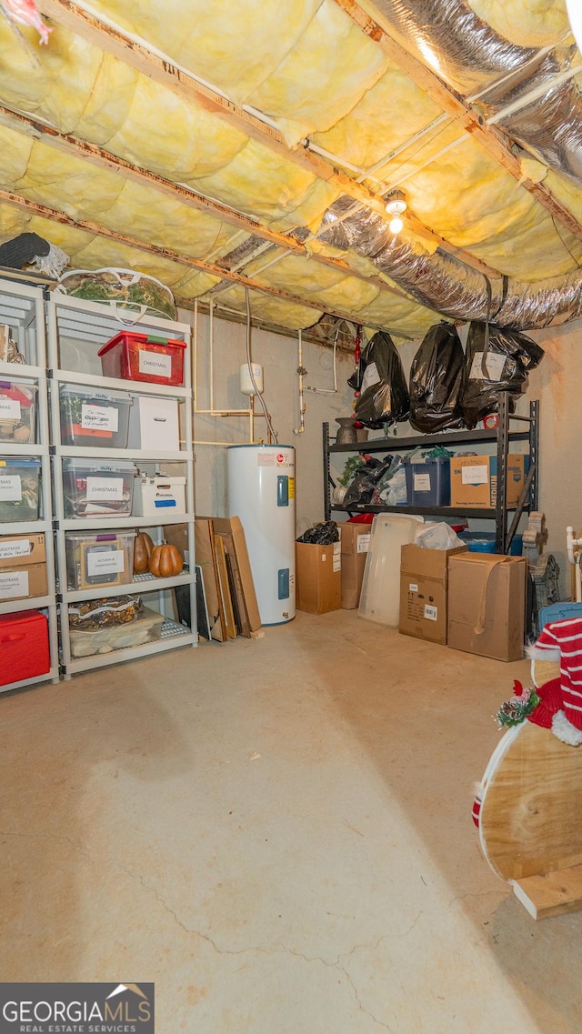 219 Periwinkle Way, Pendergrass, GA 30567 - unfinished basement featuring water heater