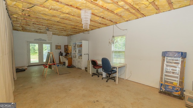 219 Periwinkle Way, Pendergrass, GA 30567 - home office with unfinished concrete flooring and healthy amount of natural light
