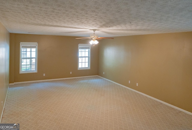 219 Periwinkle Way, Pendergrass, GA 30567 - spare room featuring light carpet, ceiling fan, healthy amount of natural light, and a textured ceiling