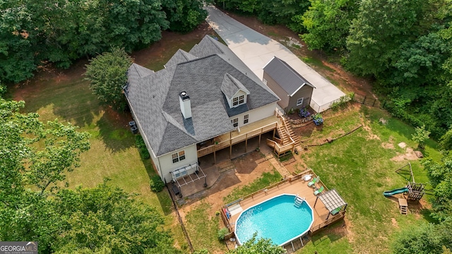 219 Periwinkle Way, Pendergrass, GA 30567 - view from above of property with a pool