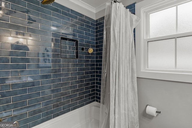 528 Allendale Dr, Decatur, GA 30032 - full bathroom with shower / bathtub combination with curtain and plenty of natural light