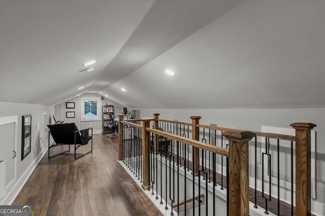 528 Allendale Dr, Decatur, GA 30032 - additional living space featuring wood-type flooring, vaulted ceiling, and baseboards