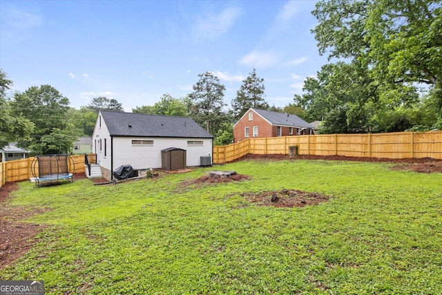 528 Allendale Dr, Decatur, GA 30032 - view of yard with a trampoline and central air condition unit