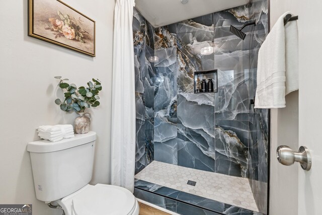 1720 Little Willeo Rd, Marietta, GA 30068 - bathroom featuring toilet and a shower with curtain