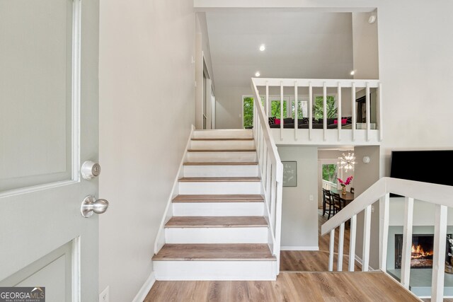 1720 Little Willeo Rd, Marietta, GA 30068 - staircase featuring wood finished floors and baseboards