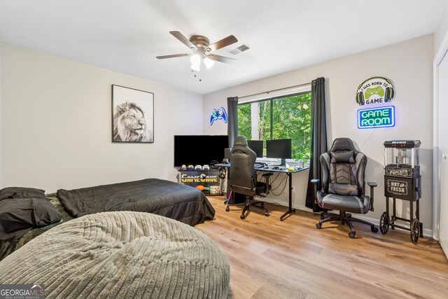 1720 Little Willeo Rd, Marietta, GA 30068 - bedroom with light wood-style floors and ceiling fan
