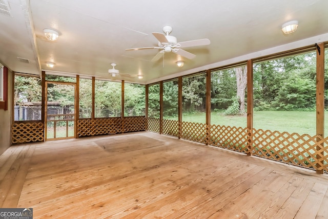 2624 Windridge Dr, Acworth, GA 30102 - unfurnished sunroom with ceiling fan