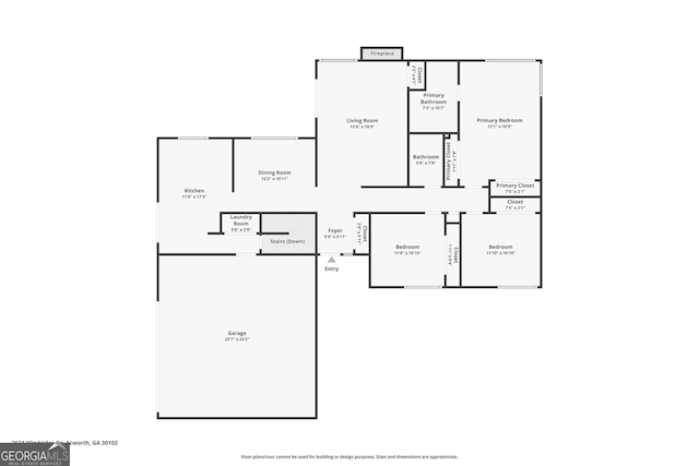 2624 Windridge Dr, Acworth, GA 30102 - view of room layout