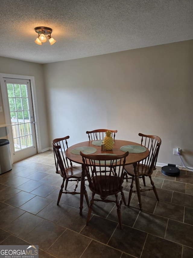 1214 Tucker Rd, Perry, GA 31069 - dining space with a textured ceiling, dark tile patterned floors, and baseboards