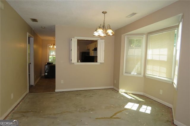 490 Culberson St SW, Atlanta, GA 30310 - unfurnished dining area with a chandelier and baseboards