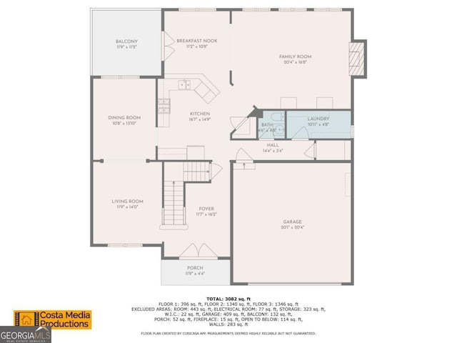 3801 Stonebriar Ln, Duluth, GA 30097 - floor plan / room layout