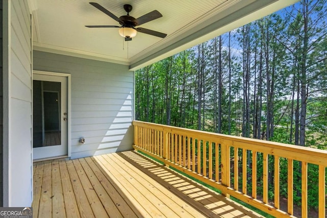 4300 Links Blvd, Jefferson, GA 30549 - wooden deck with ceiling fan