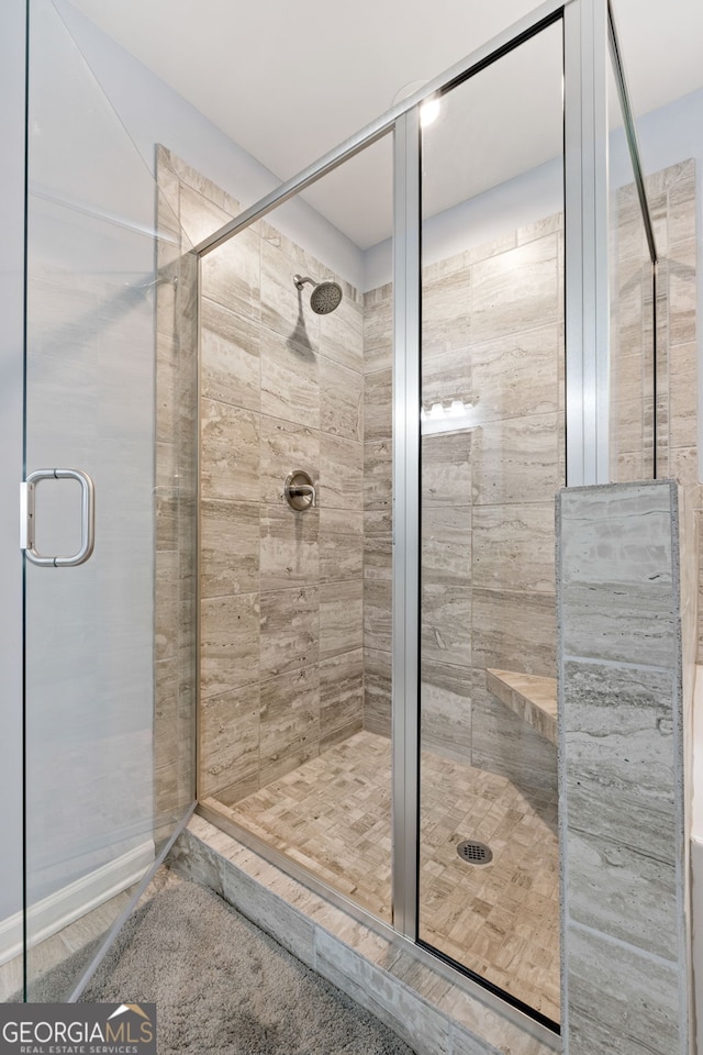 8 Saint Charles Ave, Sharpsburg, GA 30277 - full bathroom featuring a shower stall
