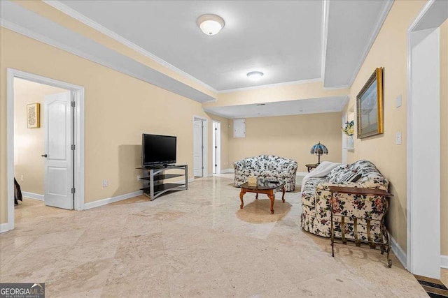 4670 Hamden Forest Dr SW, Atlanta, GA 30331 - living area featuring crown molding and baseboards