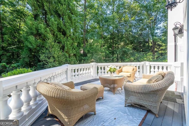 4670 Hamden Forest Dr SW, Atlanta, GA 30331 - wooden deck with an outdoor hangout area