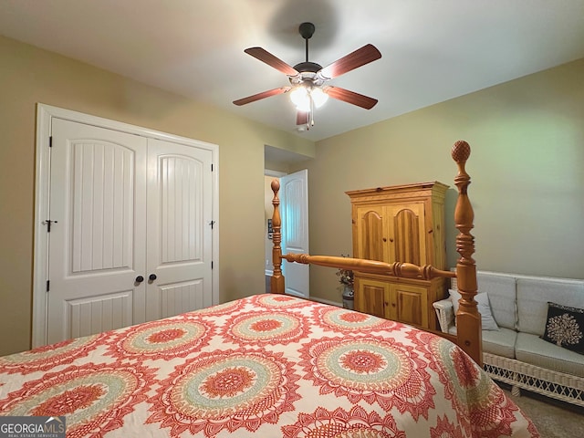 307 Legacy Park Dr, Perry, GA 31069 - bedroom with a closet and ceiling fan