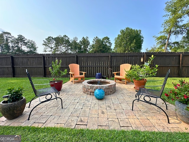 307 Legacy Park Dr, Perry, GA 31069 - view of patio / terrace with an outdoor fire pit