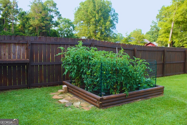 307 Legacy Park Dr, Perry, GA 31069 - fenced backyard featuring a vegetable garden