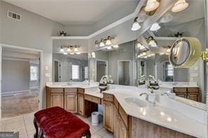 2123 Floral Ridge Dr, Dacula, GA 30019 - bathroom with tile patterned floors and vanity