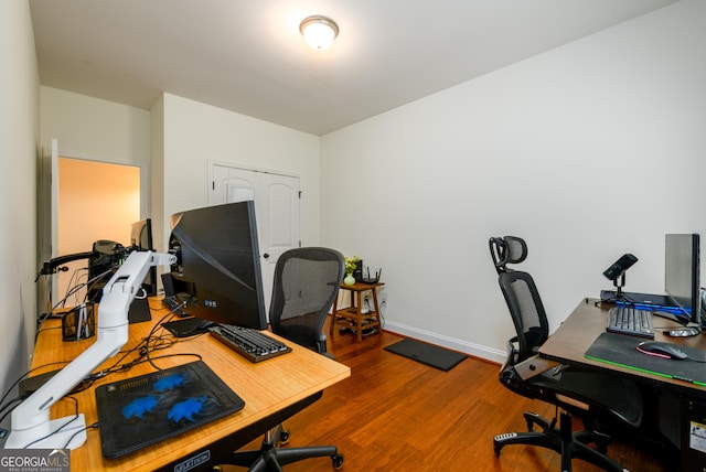 1076 Scenic Park Trl, Lawrenceville, GA 30046 - home office featuring wood finished floors and baseboards