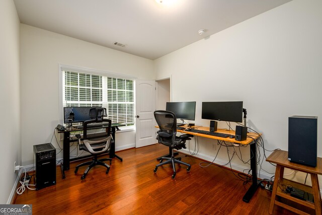 1076 Scenic Park Trl, Lawrenceville, GA 30046 - office area with wood finished floors and baseboards