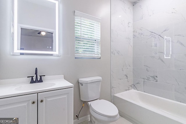 2065 Freeman St, Macon, GA 31201 - bathroom with vanity, toilet, and tub / shower combination