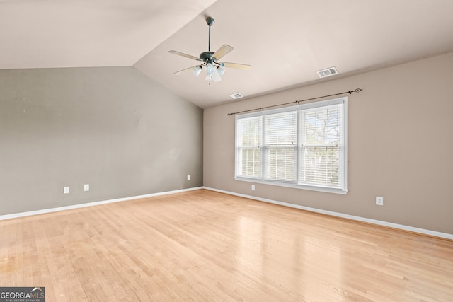 2030 Brook Meadow Dr, Alpharetta, GA 30005 - unfurnished room with a ceiling fan, lofted ceiling, and light wood-type flooring