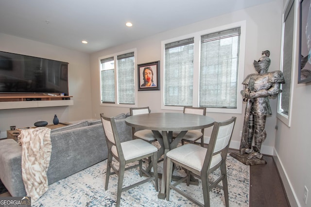 1 Newnan Views Cir, Newnan, GA 30263 - dining room with wood finished floors, recessed lighting, and baseboards